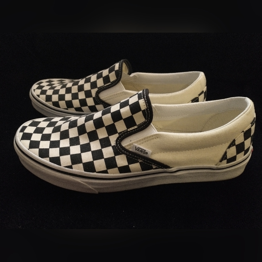 Vans black and white checkerboard sneakers